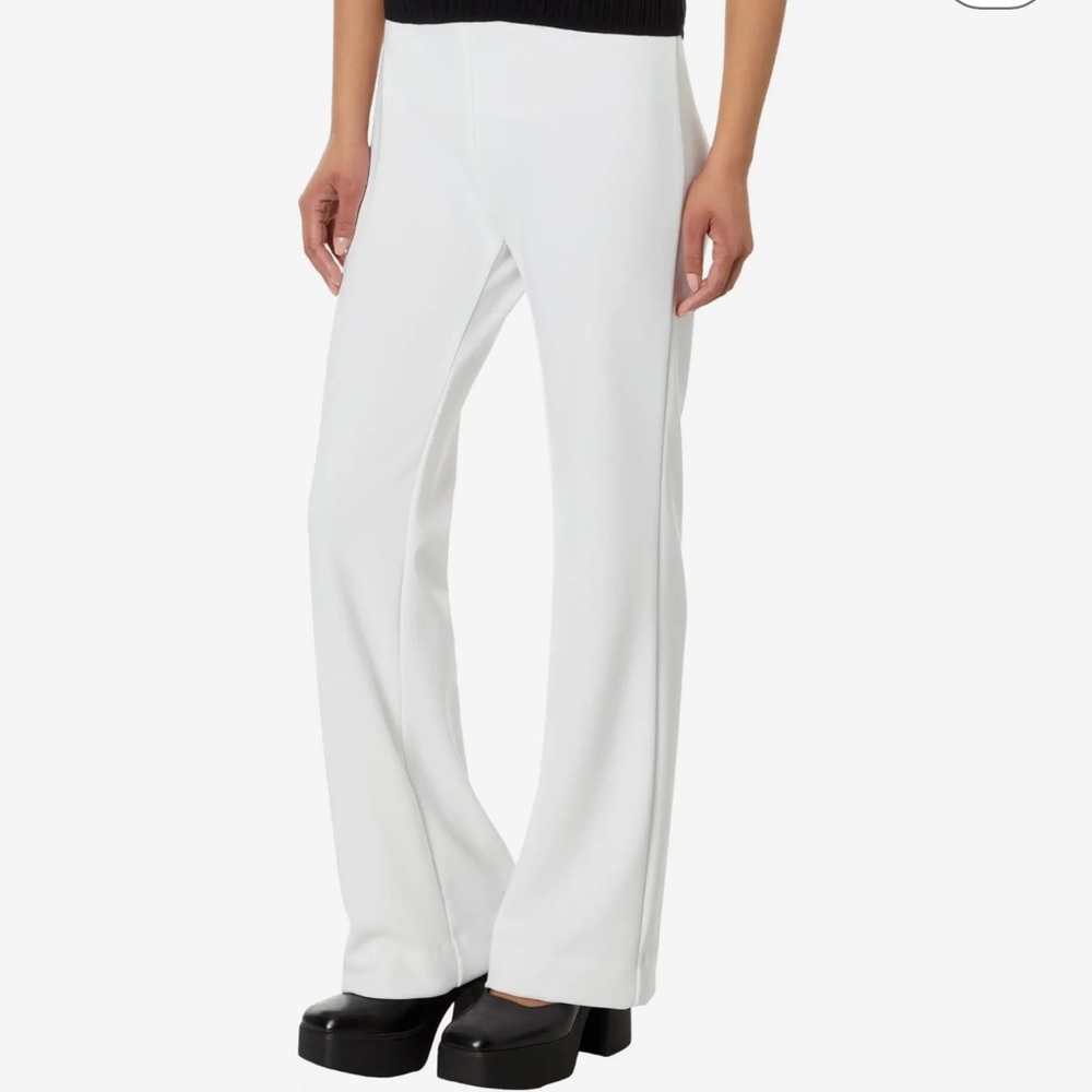 Krazy Larry Womens High Rise Slight Flare Zip Front Stretch White Trouser Sz 6